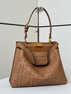 Fendi Peekaboo ISeeU Medium - Brown FF Interlaced Leather