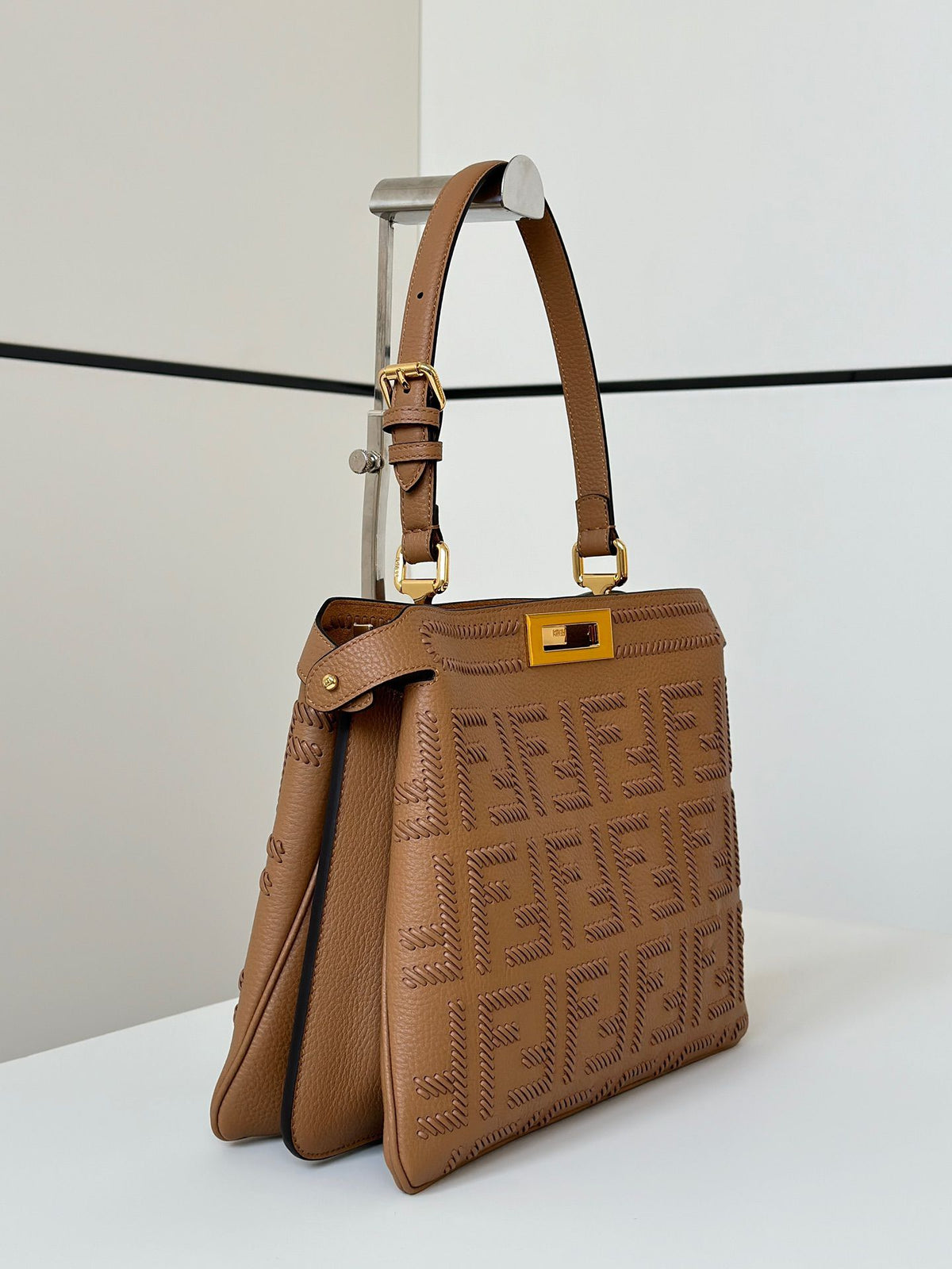 Fendi Peekaboo ISeeU Medium - Brown FF Interlaced Leather