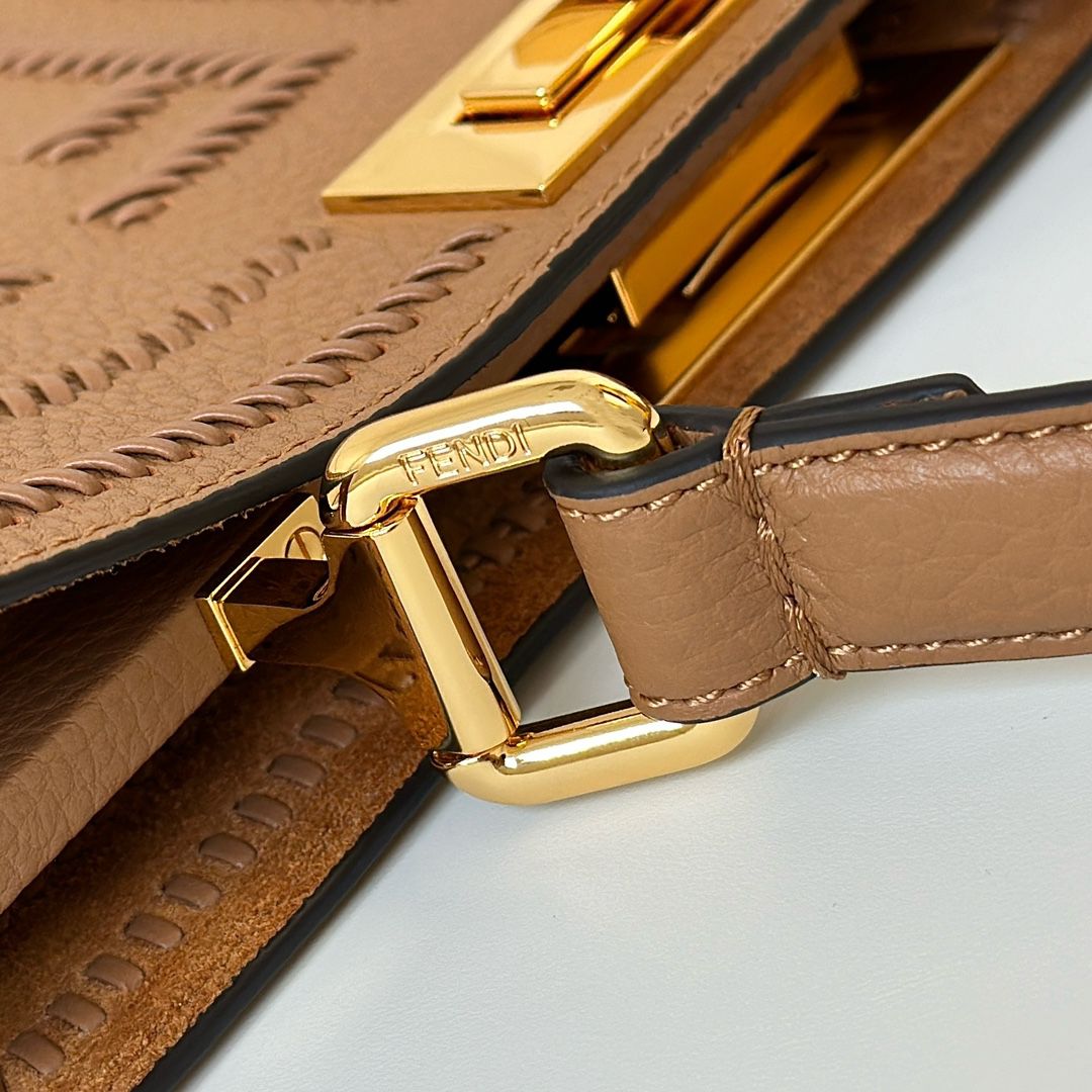 Fendi Peekaboo ISeeU Medium - Brown FF Interlaced Leather