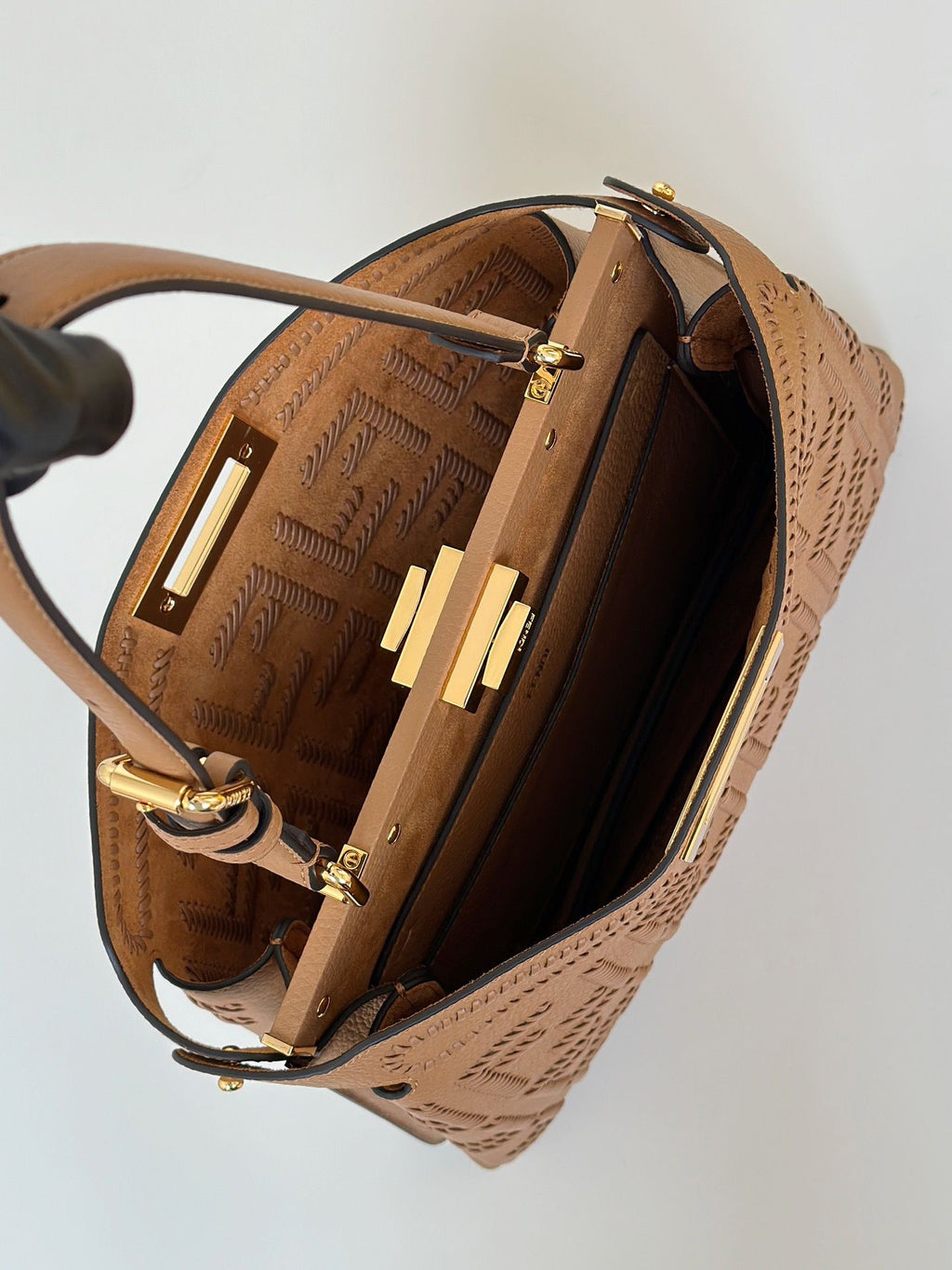 Fendi Peekaboo ISeeU Medium - Brown FF Interlaced Leather