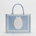 Dior Book Tote – Celestial Blue Oblique Embroidery (Medium)