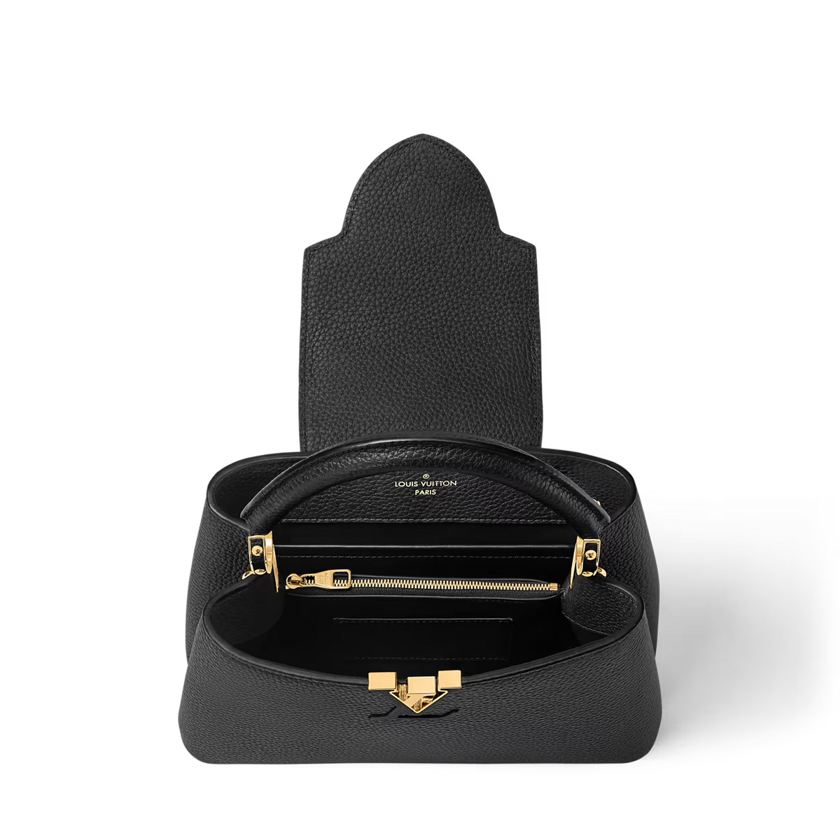 Louis Vuitton Capucines MM - Black Taurillon Leather with Infinity Chain