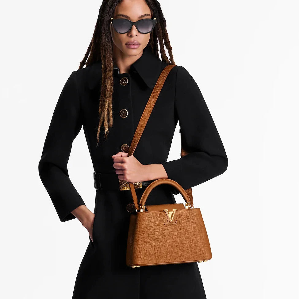 Louis Vuitton Capucines MM - Black Taurillon Leather with Infinity Chain