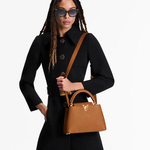 Louis Vuitton Capucines MM - Black Taurillon Leather with Infinity Chain